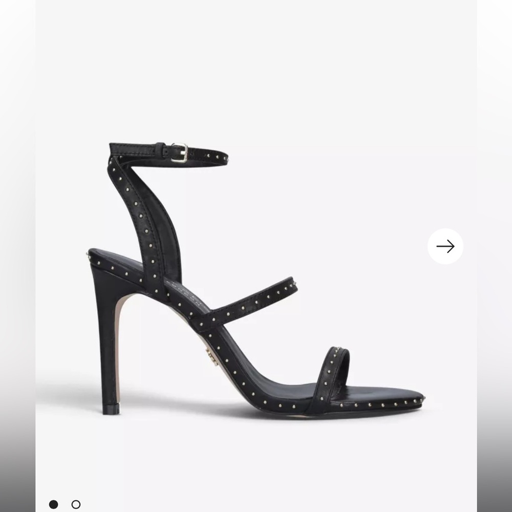Kurt Geiger Portia Gold Black Studded Sandal Heels
